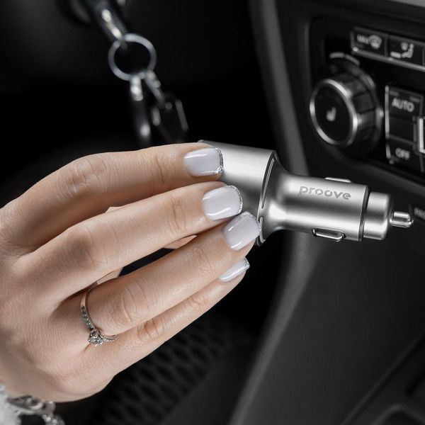 АЗУ Proove FM Launcher Power Drive 30W (PD+QC3.0) Type-C+USB+AUX Silver FMPD30110006 фото