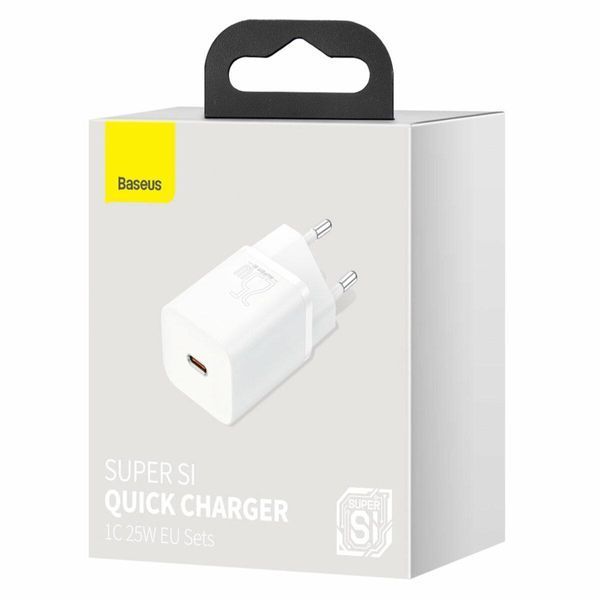 Мережевий зарядний пристрій Baseus Super Si Quick Charger 1C 25W EU White 656-01315 фото