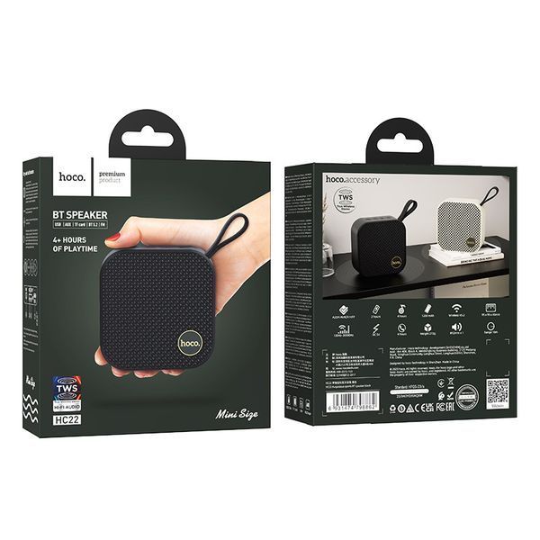Портативная колонка HOCO HC22 Auspicious sports BT speaker, 5W, Black 6931474798862 фото