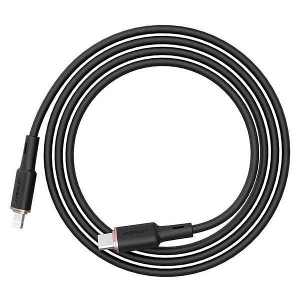 Кабель ACEFAST C2-01 Type-C to iP 3A, 20W, 1.2m silicone, zinc connectors, Black 6974316280644 фото