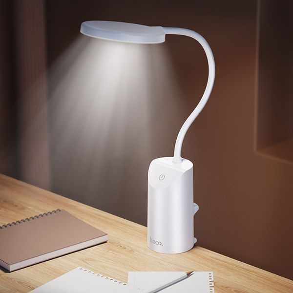 Настільна LED лампа Hoco HX10 Clip table lamp (1200mAh) white 656-03765 фото