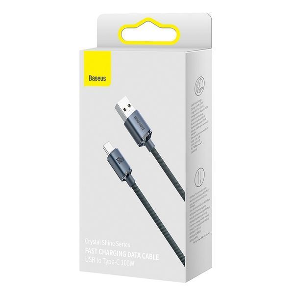Кабель Baseus Crystal Shine Series Fast Charging Data Cable USB to Type-C 100W 2m Black CAJY000501 фото