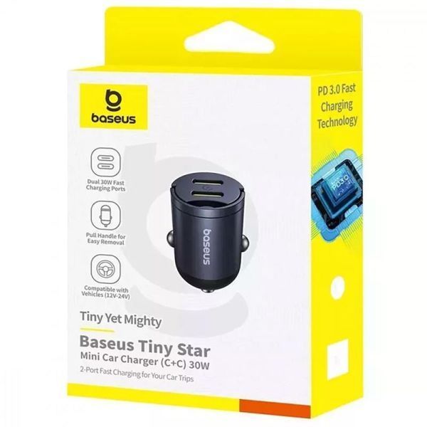 АЗП Baseus Tiny Star Mini 30W (2USB-C) (C00035001121) Black ILSO-00000084879-1 фото