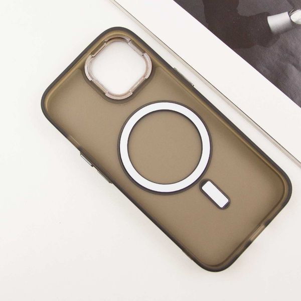 Чехол TPU+PC Lily with MagSafe для Apple iPhone 15 (6.1") Dark Gray 214-03584 фото