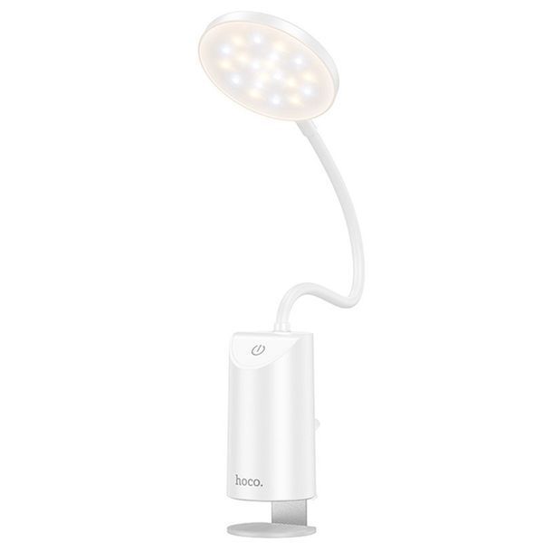Настільна LED лампа Hoco HX10 Clip table lamp (1200mAh) white 656-03765 фото