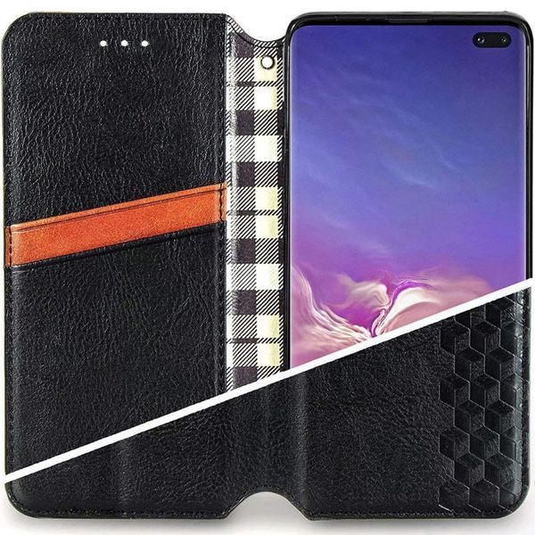 Шкіряний чохол-книжка GETMAN Cubic для Xiaomi Redmi Note 10 Pro / 10 Pro Max Чорний 555-01929 фото