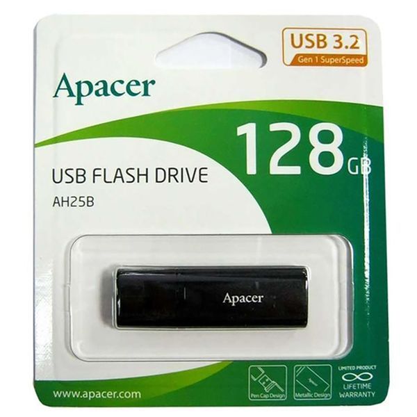 Флеш-накопичувач Apacer USB 3.2 Gen 1 AH25B 128Gb Black AP128GAH25BB-1 фото