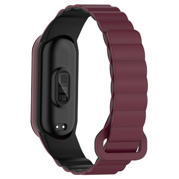 Ремінець Dual-color Magnetic для Xiaomi Mi Band 7/6/5/4/3 Plum / Black 212-01638 фото