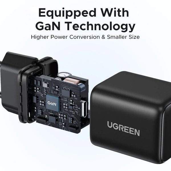 Сетевое зарядное устройство з кабелем UGREEN X517 25W USB-C GaN Fast Charger Set EU+1M CC Cable black UGR-75103 фото