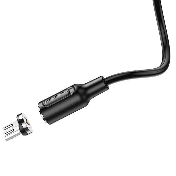 Кабель BOROFONE BX41 USB to Micro 2.4A, 1m, PVC, PVC connectors, magnetic, Black 6931474738455 фото