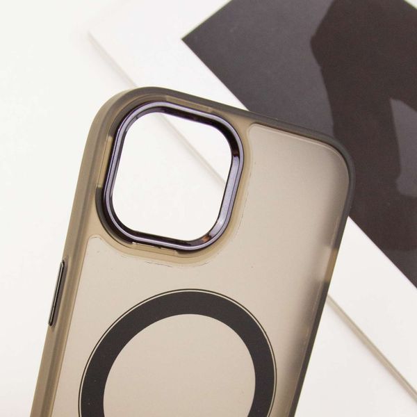 Чехол TPU+PC Lily with MagSafe для Apple iPhone 15 (6.1") Dark Gray 214-03584 фото