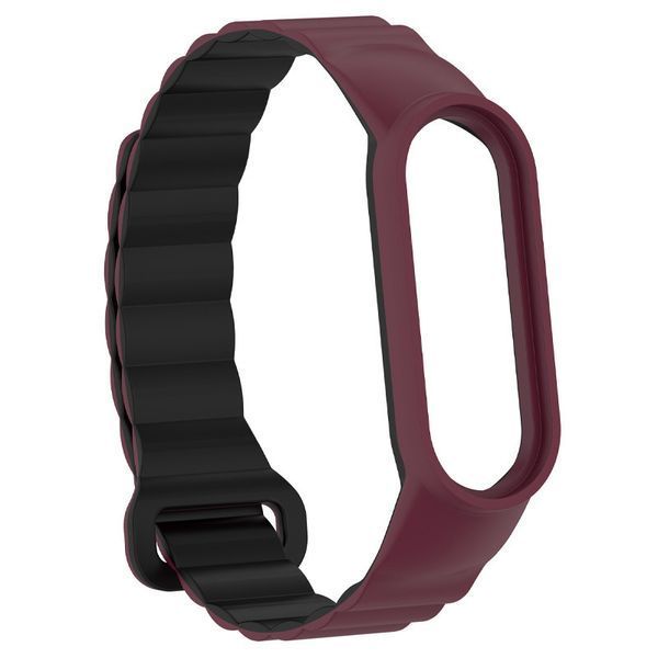 Ремінець Dual-color Magnetic для Xiaomi Mi Band 7/6/5/4/3 Plum / Black 212-01638 фото