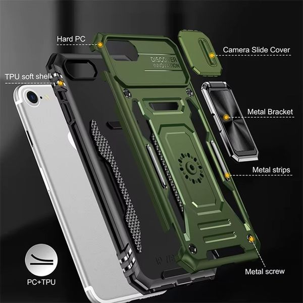 Ударостійкий чохол Camshield Army Ring для Apple iPhone 7 / 8 / SE (2020) (4.7") Army Green 777-05040 фото