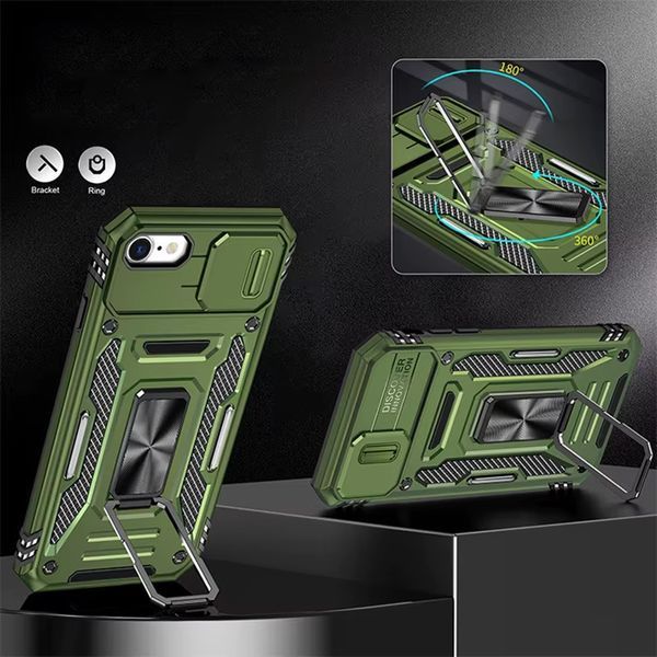 Ударостійкий чохол Camshield Army Ring для Apple iPhone 7 / 8 / SE (2020) (4.7") Army Green 777-05040 фото