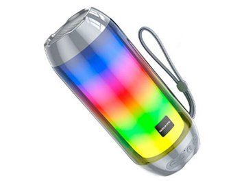 Портативна колонка BOROFONE BR25 Crazy sound colorful luminous BT speaker Gray 656-00710 фото