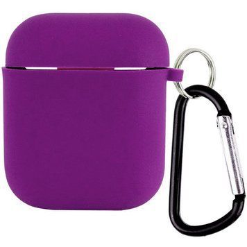 Силиконовый футляр с микрофиброй для наушников Airpods 1/2 Grape 203-00222 фото