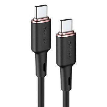 Кабель ACEFAST C2-03 Type-C to Type-C 3A, 60W, 1.2m, silicone, zinc connectors, Black 6974316280729 фото