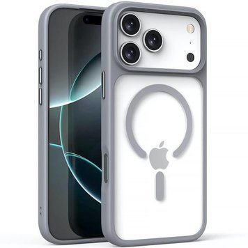 TPU+PC чохол Metal Buttons with MagSafe для Apple iPhone 17 Pro Max (6.9") Grey 777-08006 фото