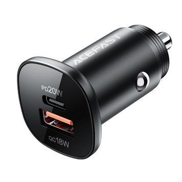 Автомобильное зарядное устройство ACEFAST B1 mini 38W(USB-C+USB-A) dual-port metal car charger 6974316280330 фото
