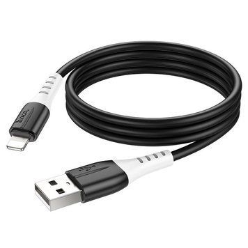 Кабель HOCO X82 USB to iP 2.4A, 1m, silicone, silicone connectors, Black 6931474768537 фото