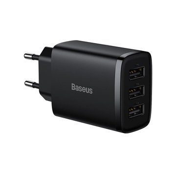 Сетевое зарядное устройство Baseus Compact Charger 3U 17W EU Black CCXJ020101 фото
