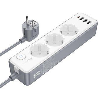 Сетевой удлинитель BOROFONE BAC9 Power 3-position socket(PD20W/1C3A)(EU/GER)(L=3M) White 656-03207 фото