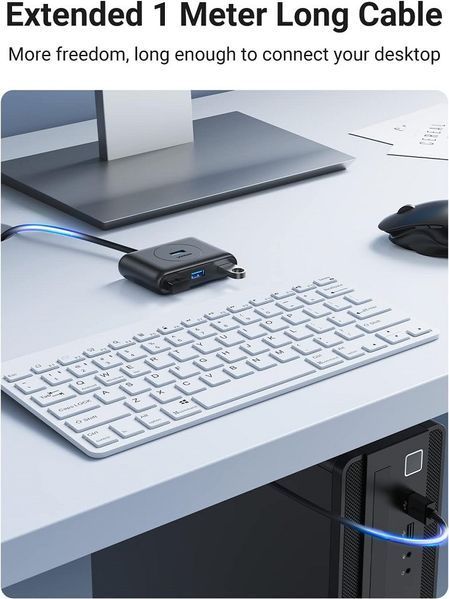 USB-хаб UGREEN CR113 USB 3.0 Hub 1m (Black) (UGR-20291) UGR-20291 фото