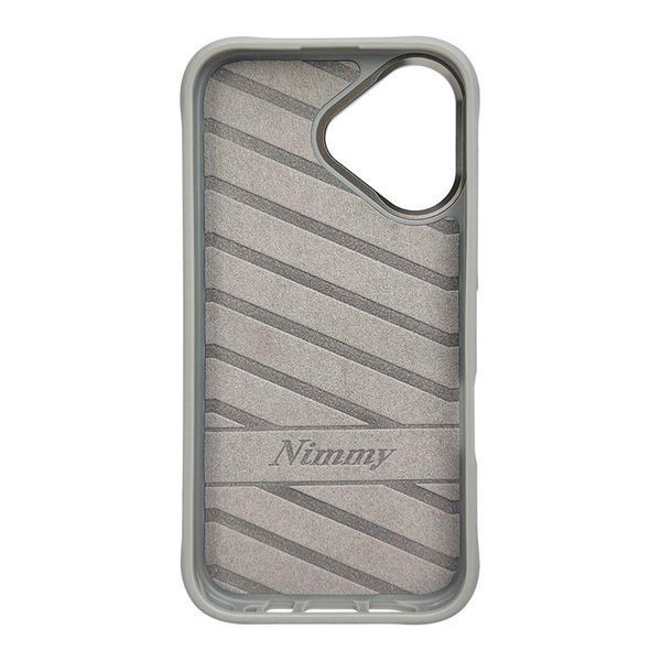 Чехол TPU+PC Nimmy 3D with Metal Buttons для iPhone 16 Bear Grey 656-02539 фото