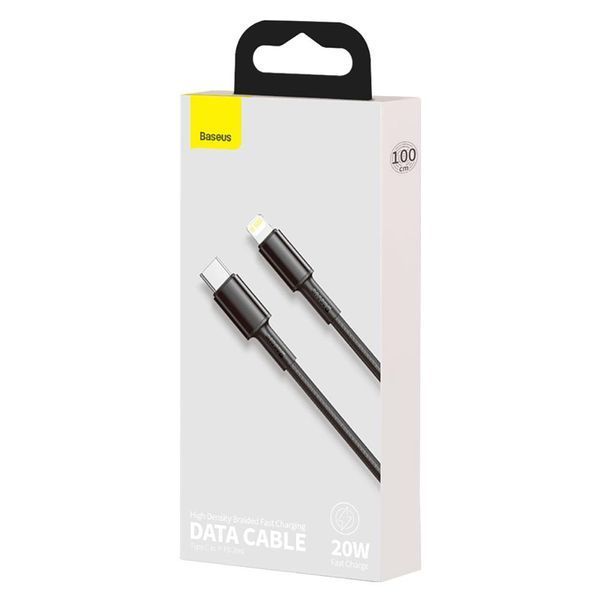 Кабель Baseus High Density Braided Fast Charging Data Cable Type-C to iP PD 20W 1m Black CATLGD-01 фото