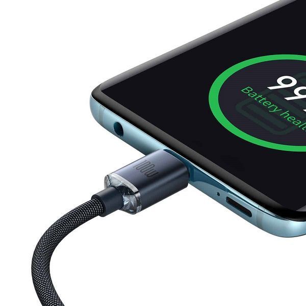 Кабель Baseus Crystal Shine Series Fast Charging Data Cable Type-C to Type-C 100W 1.2m Black CAJY000601 фото