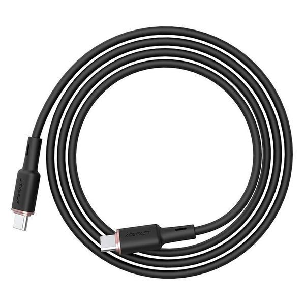 Кабель ACEFAST C2-03 Type-C to Type-C 3A, 60W, 1.2m, silicone, zinc connectors, Black 6974316280729 фото