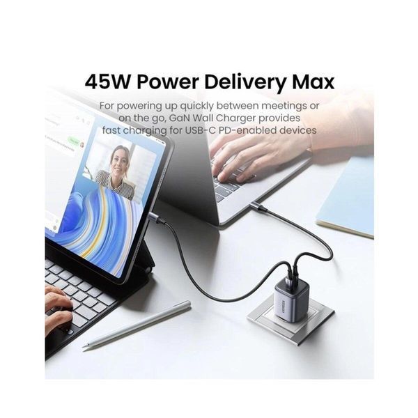 Сетевое зарядное устройство UGREEN CD294 Nexode 45W Charger EU (Space Gray)(UGR-90573) 656-01381 фото