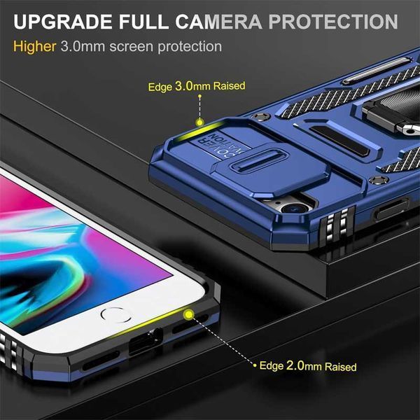 Ударостійкий чохол Camshield Army Ring для Apple iPhone 7 / 8 / SE (2020) (4.7") Navy Blue 777-05041 фото