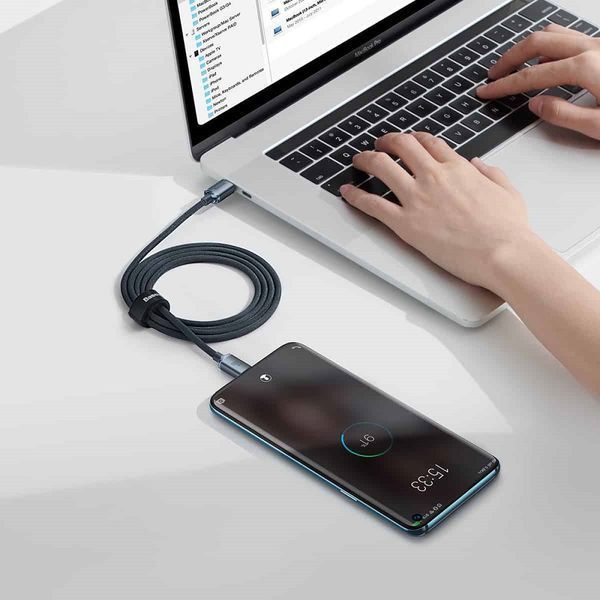Кабель Baseus Crystal Shine Series Fast Charging Data Cable Type-C to Type-C 100W 1.2m Black CAJY000601 фото