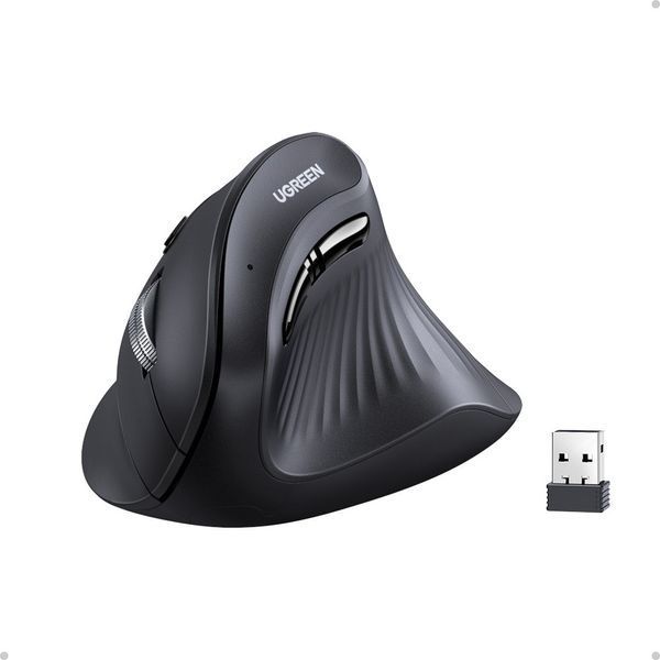 Манипулятор мышь бездротова UGREEN MU008 Multi-mode Vertical Mouse Black UGR-25444 фото