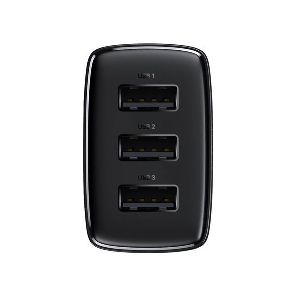 Мережевий зарядний пристрій Baseus Compact Charger 3U 17W EU Black CCXJ020101 фото