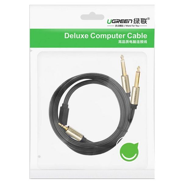 Аудіокабель UGREEN 3.5mm TRS to Dual 6.35mm TS Audio Cable 1m (Gray) UGR-10613 фото
