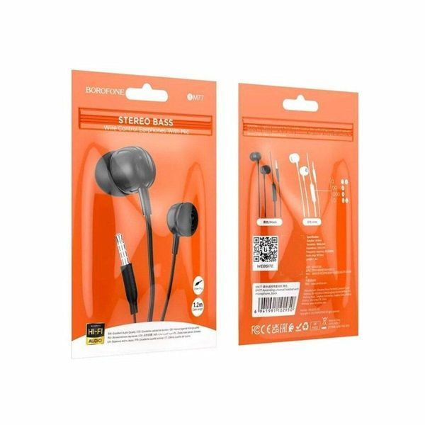 Навушники BOROFONE BM77 Ascending universal headset with microphone Black 656-03924 фото