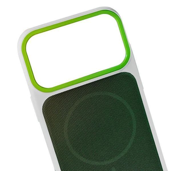Чехол TPU TechWoven Hybrid with MagSafe для Apple iPhone 17 (6.3") White / Green 214-04730 фото