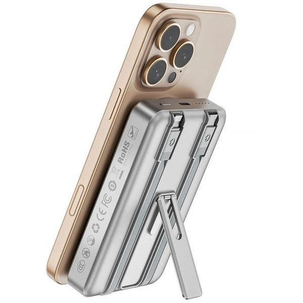 Портативний ЗП Power Bank WIWU Wi-P056 22.5W+PD20W з БЗП+iWatch with cable 10000 mAh Silver ILSO-00000083535-2 фото