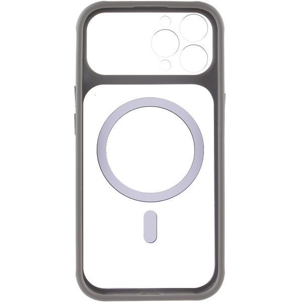 Чехол TPU+PC GETMAN Moon Clear with MagSafe для Apple iPhone 12 Pro (6.1") Grey 656-08452 фото