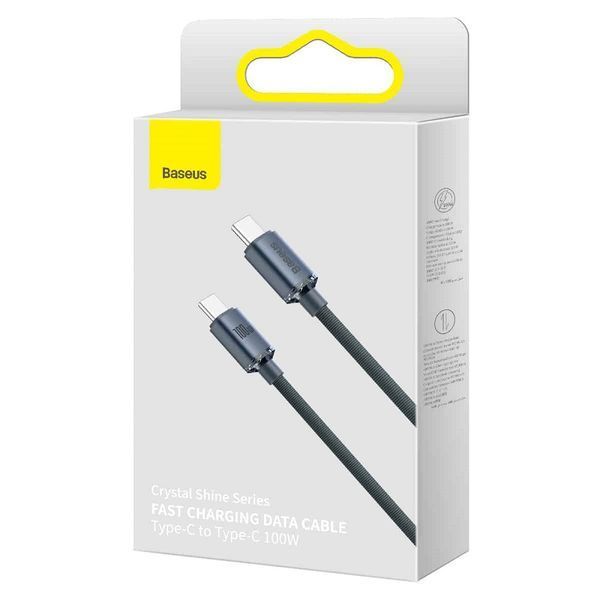 Кабель Baseus Crystal Shine Series Fast Charging Data Cable Type-C to Type-C 100W 1.2m Black CAJY000601 фото