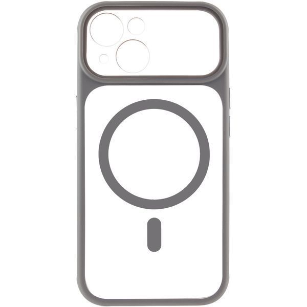 Чохол TPU+PC GETMAN Moon Clear with MagSafe для Apple iPhone 14 (6.1") Grey 656-08402 фото