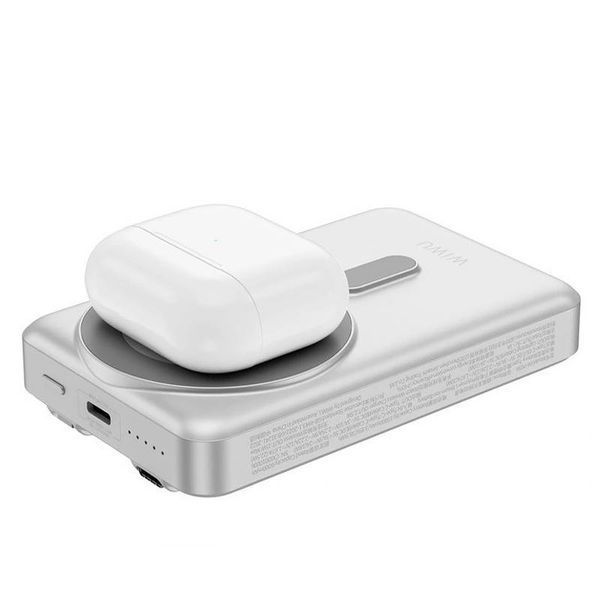 Портативний ЗП Power Bank WIWU Wi-P056 22.5W+PD20W з БЗП+iWatch with cable 10000 mAh Silver ILSO-00000083535-2 фото