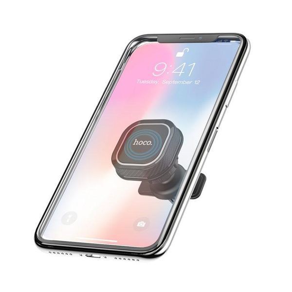 Автодержатель для телефона HOCO CA52 Intelligent air outlet in-car holder Black+Gray 6931474707529 фото