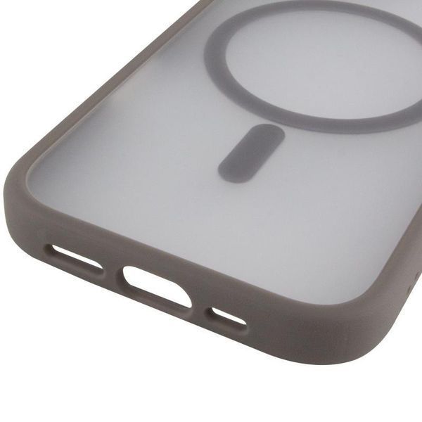 TPU+PC чохол Metal Buttons with MagSafe для Apple iPhone 17 (6.3") Grey 777-08229 фото