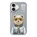 Чехол TPU+PC Nimmy 3D with Metal Buttons для iPhone 16 Bear Grey 656-02539 фото 1