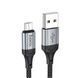 Кабель HOCO X102 USB to Micro 2.4A, 1m, nylon, aluminum connectors, Black 6942007608763 фото 1