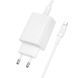Мережевий зарядний пристрійз кабелем BOROFONE BAS75A Source single port PD30W charger set (C to iP) (EU) White 6941991122842 фото 3