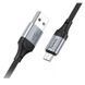 Кабель HOCO X102 USB to Micro 2.4A, 1m, nylon, aluminum connectors, Black 6942007608763 фото 5